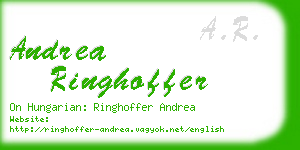 andrea ringhoffer business card